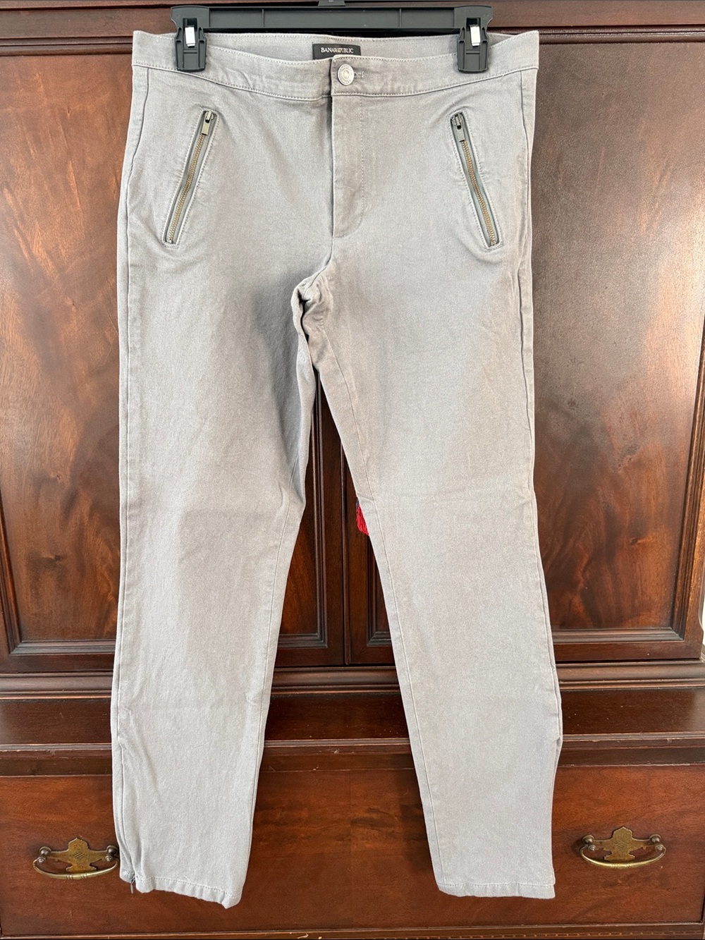 Banana Republic Sloan Light Gray Zip Pocket Chinos